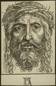 Hoofd van Christus gekroond met doornen door Hans Sebald Beham