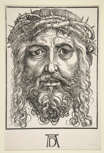Hoofd van Christus met doornenkroon door Hans Sebald Beham