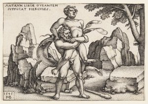 Hercules en Antaeus door Hans Sebald Beham