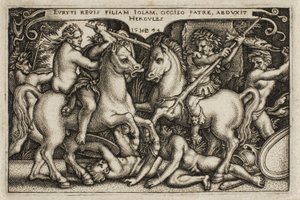 Hercules en Iole, uit De Werken van Hercules door Hans Sebald Beham