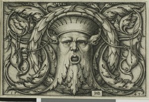 Ornament met een masker door Hans Sebald Beham