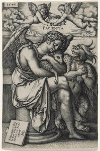 Geduld (Die Geduld), 1540 (gravure op geschept papier) door Hans Sebald Beham