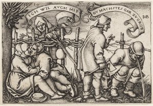 Boeren achter de haag door Hans Sebald Beham
