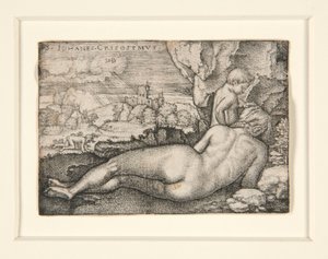 Boetedoening van St. Johannes Chrysostomus door Hans Sebald Beham