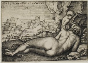 Boetedoening van St. Johannes Chrysostomus door Hans Sebald Beham