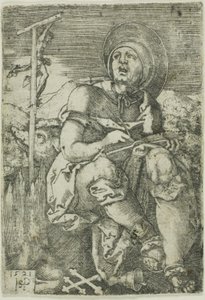 Sint-Antonius de kluizenaar door Hans Sebald Beham