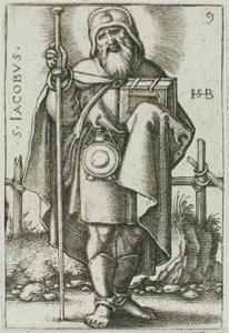 St. Jacobus de Meerdere, plaat 9 uit De Twaalf Apostelen door Hans Sebald Beham