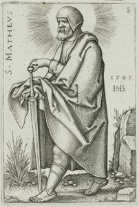 Sint Matteüs, plaat 8 uit De Twaalf Apostelen door Hans Sebald Beham