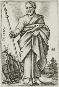 St. Thomas, plaat 7 uit De Twaalf Apostelen door Hans Sebald Beham