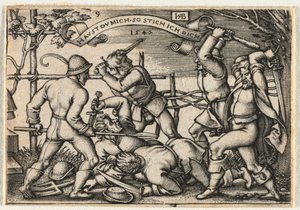 De Boerenbruiloft of de Twaalf Maanden: Nr. 9 door Hans Sebald Beham