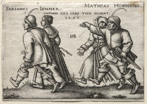 Het Dorpshuwelijk: Fabianus Jenner / Mathias Hornung door Hans Sebald Beham