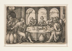Het bruiloftsfeest in Kana door Hans Sebald Beham