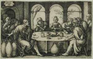 De bruiloft in Kana door Hans Sebald Beham