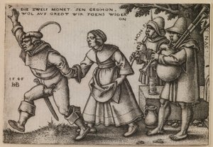 "Het einde van het jaar" uit de serie "Het boerenfeest of de twaalf maanden". door Hans Sebald Beham