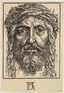 Het hoofd van Christus gekroond met doornen door Hans Sebald Beham