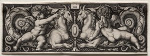 Twee Genii door Hans Sebald Beham