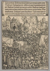 Verdrijving van de Hongaren, plaat 13 uit Historische scènes uit het leven van keizer Maximiliaan I van de Triomfboog door Hans Springinklee