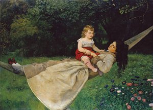 In de hangmat door Hans Thoma