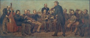Landelijke muziekkapel door Hans Thoma