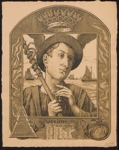 "Merkur Jahrers Regent". Mercurius als heerser van het jaar. Ontwerpen voor de "Eeuwige beeldkalender", deel II, 1901 (Immerwährender Bilderkalender)