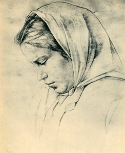 De zus van de kunstenaar Agathe, 1866 door Hans Thoma