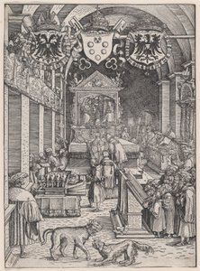 Maximiliaan I hoort de mis, ca. 1515