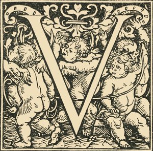 V - Een Alfabet door Hans Weiditz, ca. 1520-1521, 1908 door Hans Weiditz