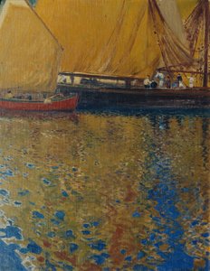 Ochtendsfeer in de haven van Lussin door Hans Wilt
