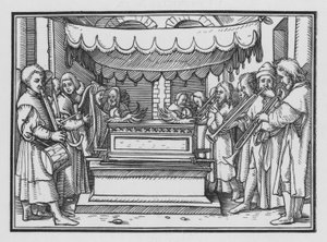 David stelt een groep zangers en muziek aan om de Heer te prijzen, 1 Kronieken XVI, 4