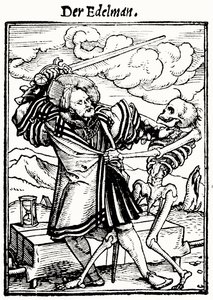 De Dood en de Edelman, uit De Dans van de Dood, gegraveerd door Hans Lutzelburger, c.1538