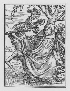 Holbeins Dodendans: De Abt door Hans after Holbein the Younger