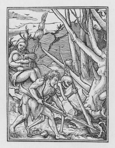 Holbeins Dodendans: De Gevolgen van de Val door Hans after Holbein the Younger