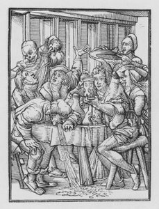Holbeins Dodendans: De Dronkaards door Hans after Holbein the Younger
