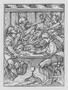 Holbeins Dodendans: De Gokkers door Hans after Holbein the Younger