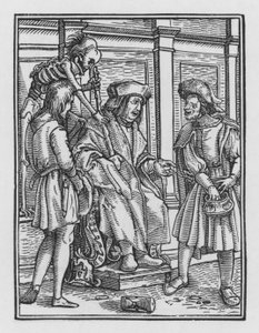 Holbeins Dodendans: De Rechter door Hans after Holbein the Younger