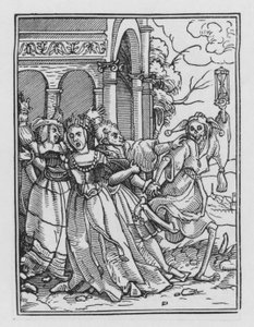 Holbeins Dodendans: De Koningin door Hans after Holbein the Younger