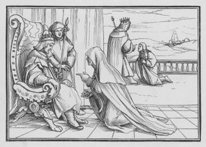 Joabs list om Absalom terug te halen, 2 Samuel XIV, 4 door Hans after Holbein the Younger