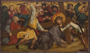 Christus draagt het kruis door Hans or Johan Maler