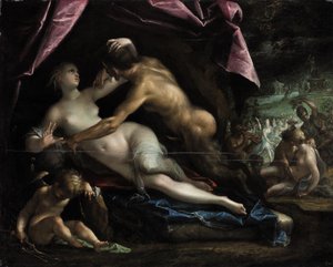 Pan en Selene door Hans von Aachen