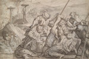 Soldaten Gokken om de Mantel van Christus door Hans von Aachen