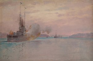 De Russische marinebombardement van de Bosporus, 1915-1916 door Hansen