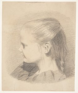Portret van Else Aagesen als kind; later getrouwd Plaun door Harald Giersing
