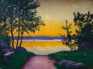 Avondsfeer, Viksfjorden door Harald Oscar Sohlberg
