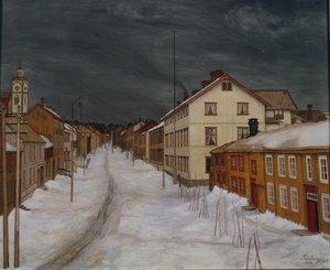 Hoofdstraat, Roros door Harald Oscar Sohlberg