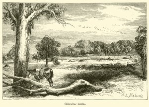 Rotsen van Gibraltar (gravure) door Harden Sidney (after) Melville