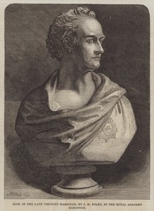 Buste van wijlen burggraaf Hardinge, door J H Foley