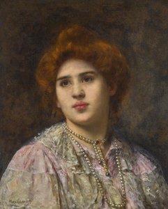 Portret van de operazangeres Félia Litvinne 1860-1936. door Harlamov