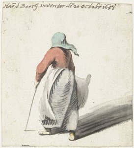 Lopende vrouw, van achteren