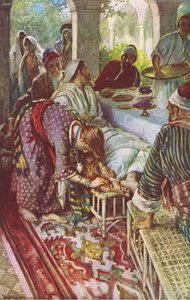 Christus in het huis van de Farizeeër, illustratie uit 