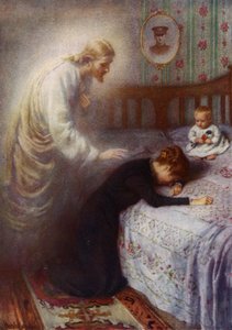 Christus de Trooster: Jezus troost een rouwende Britse oorlogsweduwe